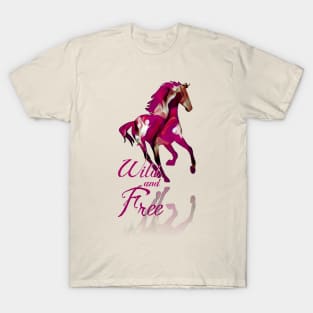 Wild and Free Horse Design T-Shirt